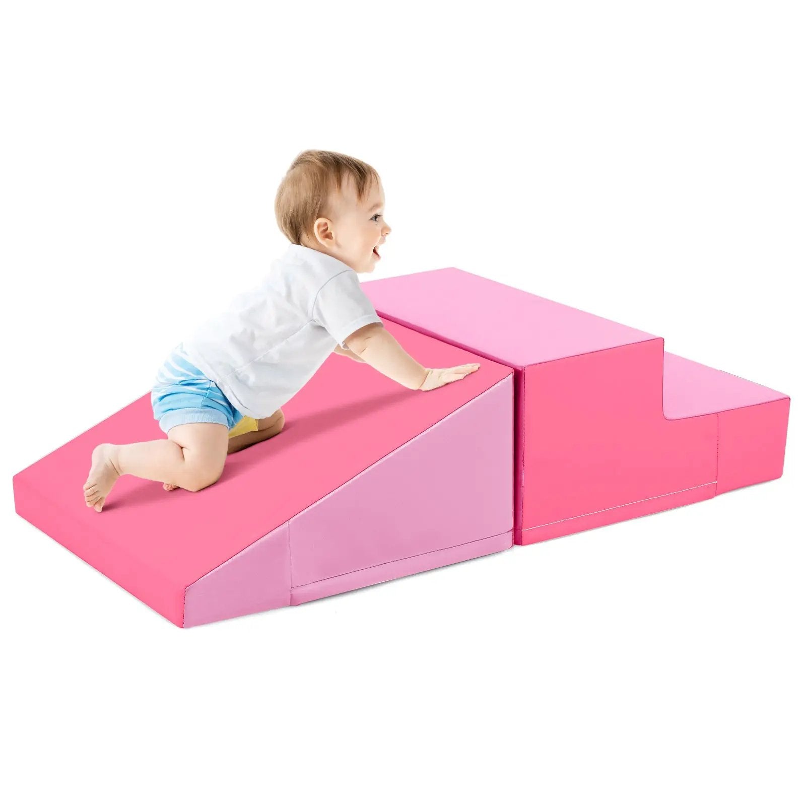 2-Piece Step and Slide Climber for Infants and Toddlers Baby Soft Play Set by DirectDeals