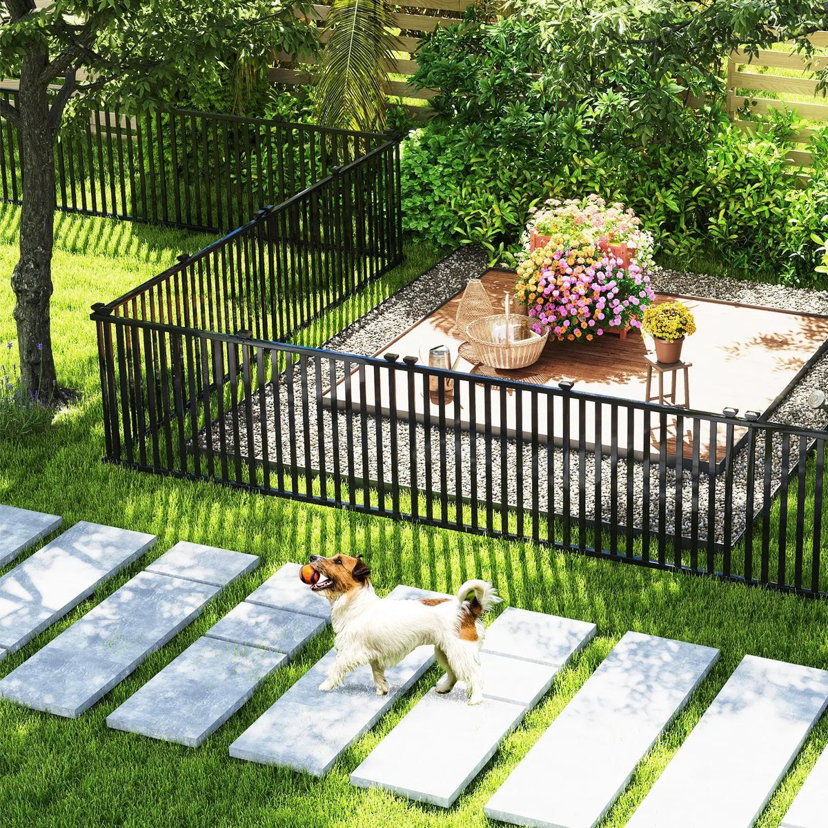 2 Piece 80 x 51 Inch Vinyl Picket Fence for Garden by DirectDeals