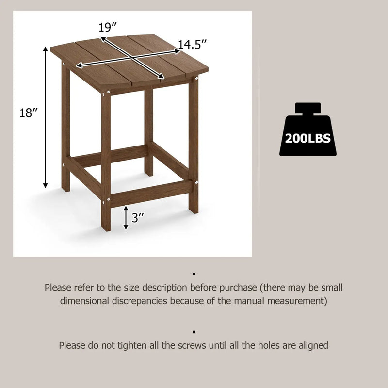 18-Inch Adirondack Side Table Set of 2 for Patio by DirectDeals