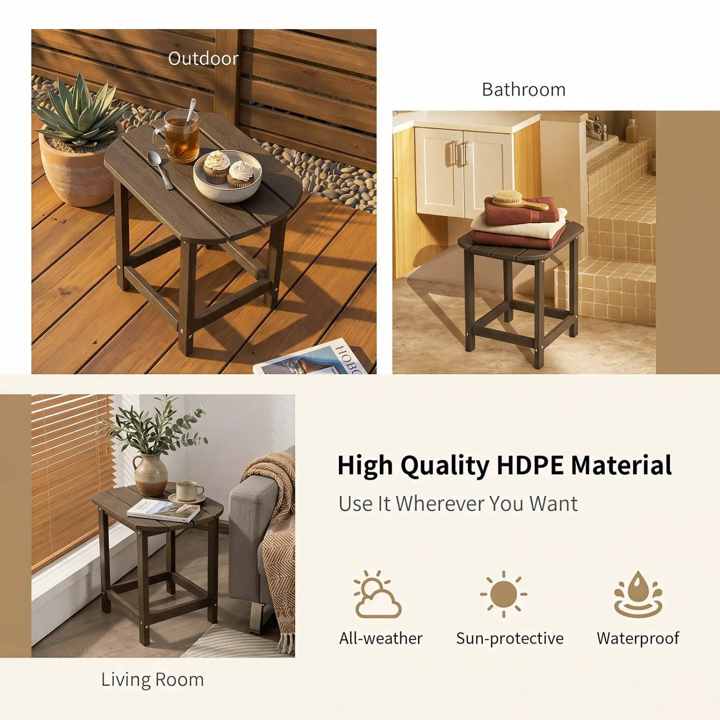 18-Inch Adirondack Side Table Set of 2 for Patio by DirectDeals
