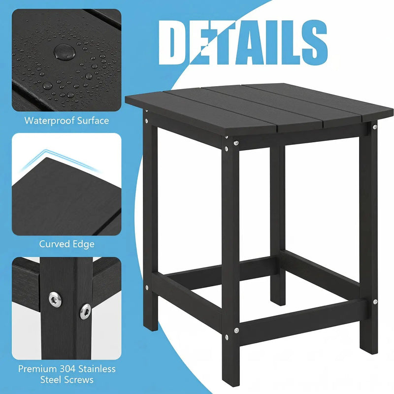 18-Inch Adirondack Side Table Set of 2 for Patio by DirectDeals