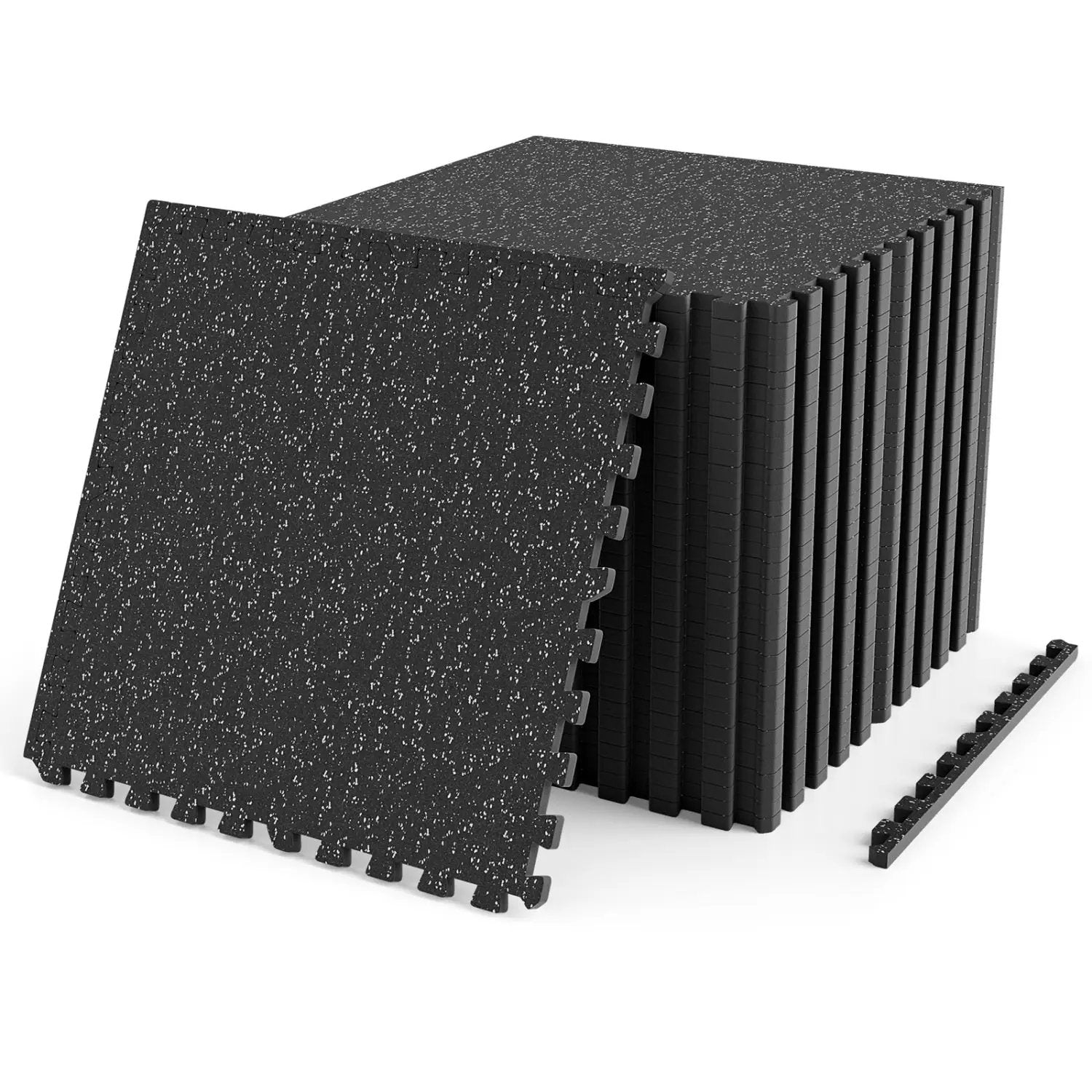 Interlocking Rubber Exercise Mat 140 Sq Ft with Borders by DirectDeals