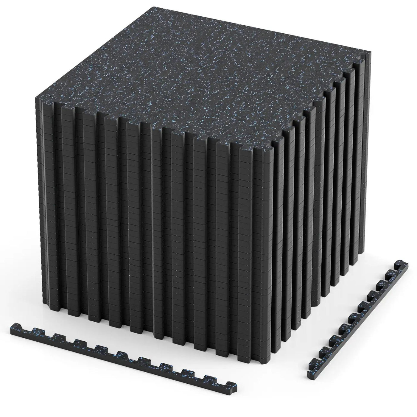 Interlocking Rubber Exercise Mat 140 Sq Ft with Borders by DirectDeals