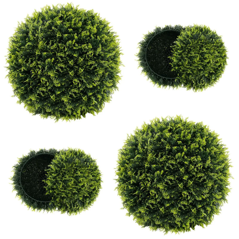 2 Pieces 18/22 Inches Indoor Outdoor Faux Decorative Balls for Patio Garden Front Door Balcony and Backyard by DirectDeals