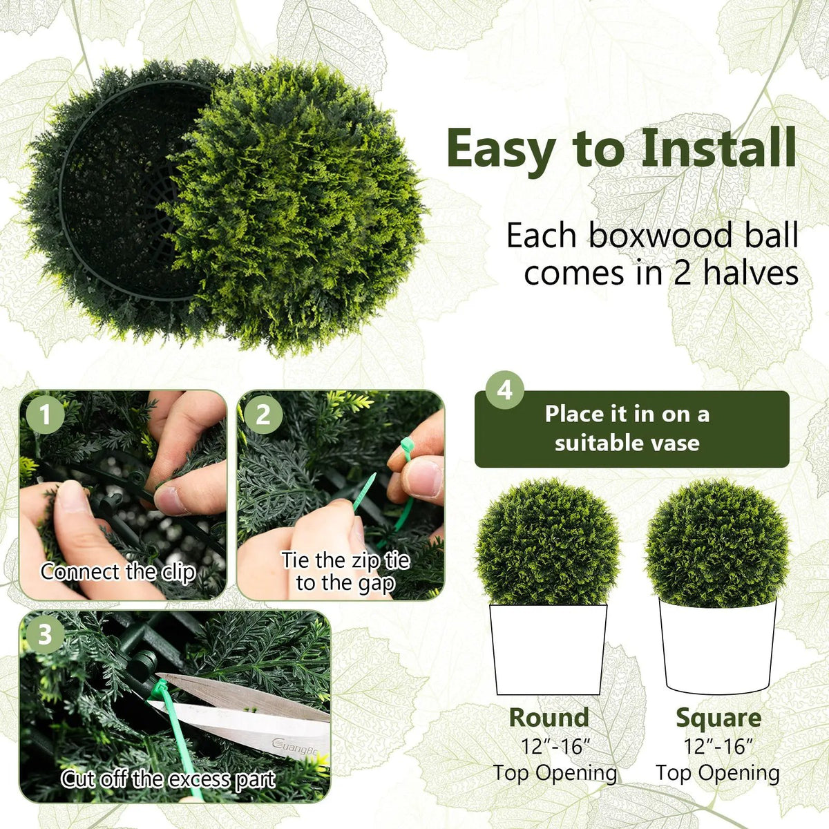 2 Pieces 18/22 Inches Indoor Outdoor Faux Decorative Balls for Patio Garden Front Door Balcony and Backyard by DirectDeals