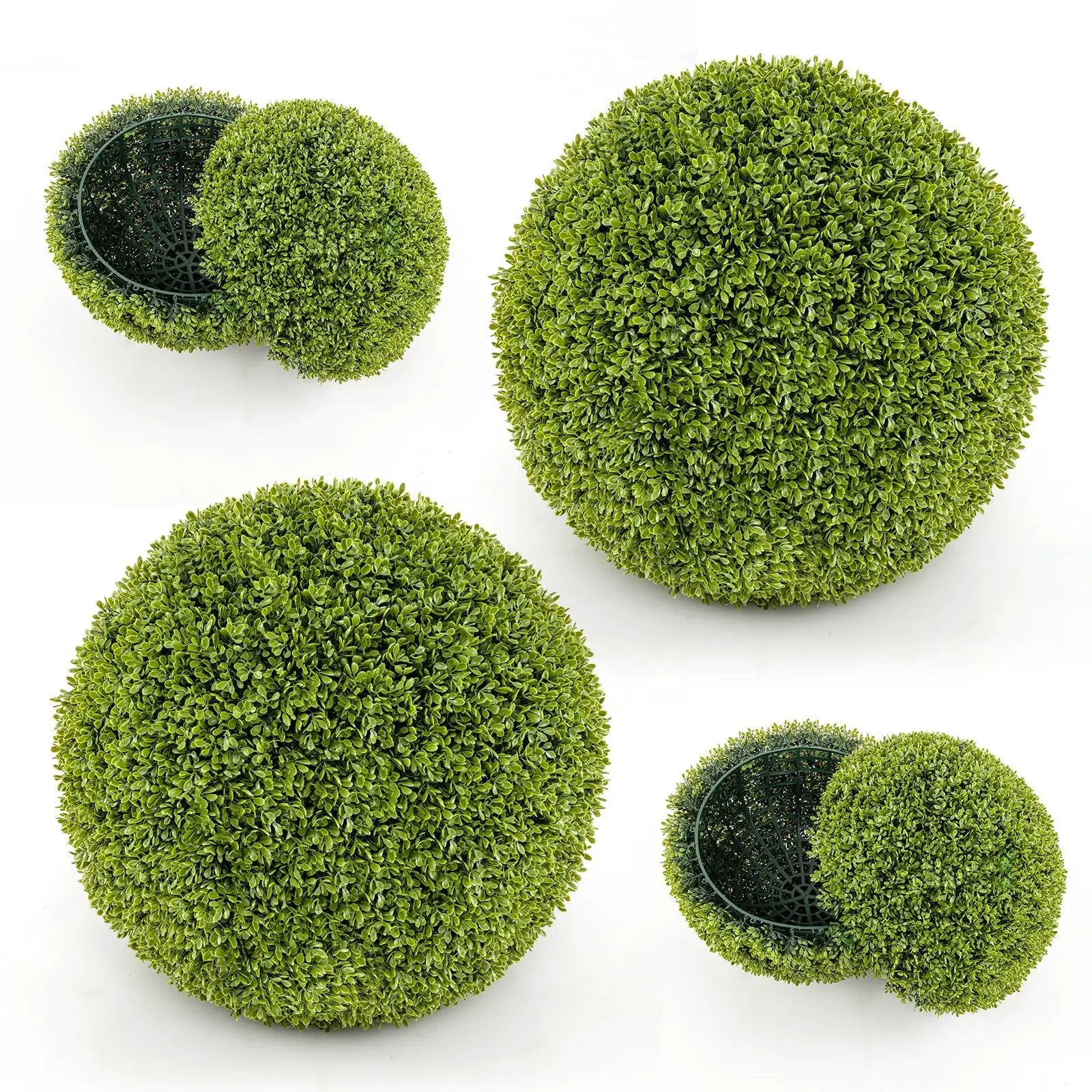 2 Pieces 20 Inches Artificial Sun-Protective Topiary Spheres for Patio Garden Front Door Balcony Backyard-M by DirectDeals