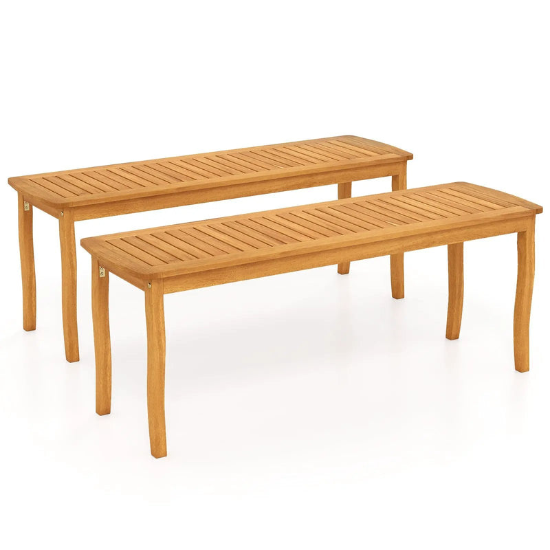 Acacia Wood Outdoor 48" Long Patio Dining Bench by DirectDeals