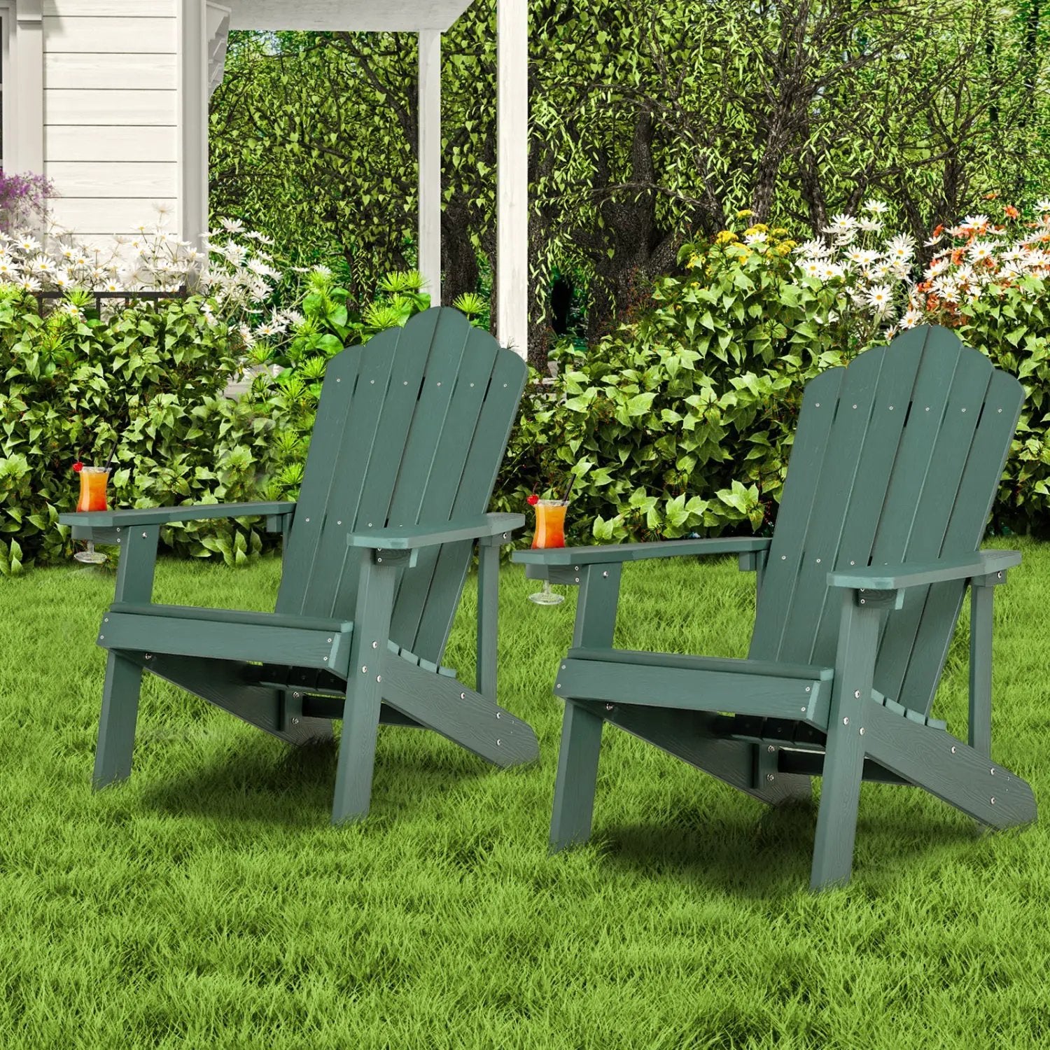 Adirondack Chair Set - Adult & Kids Pair for Patio by DirectDeals