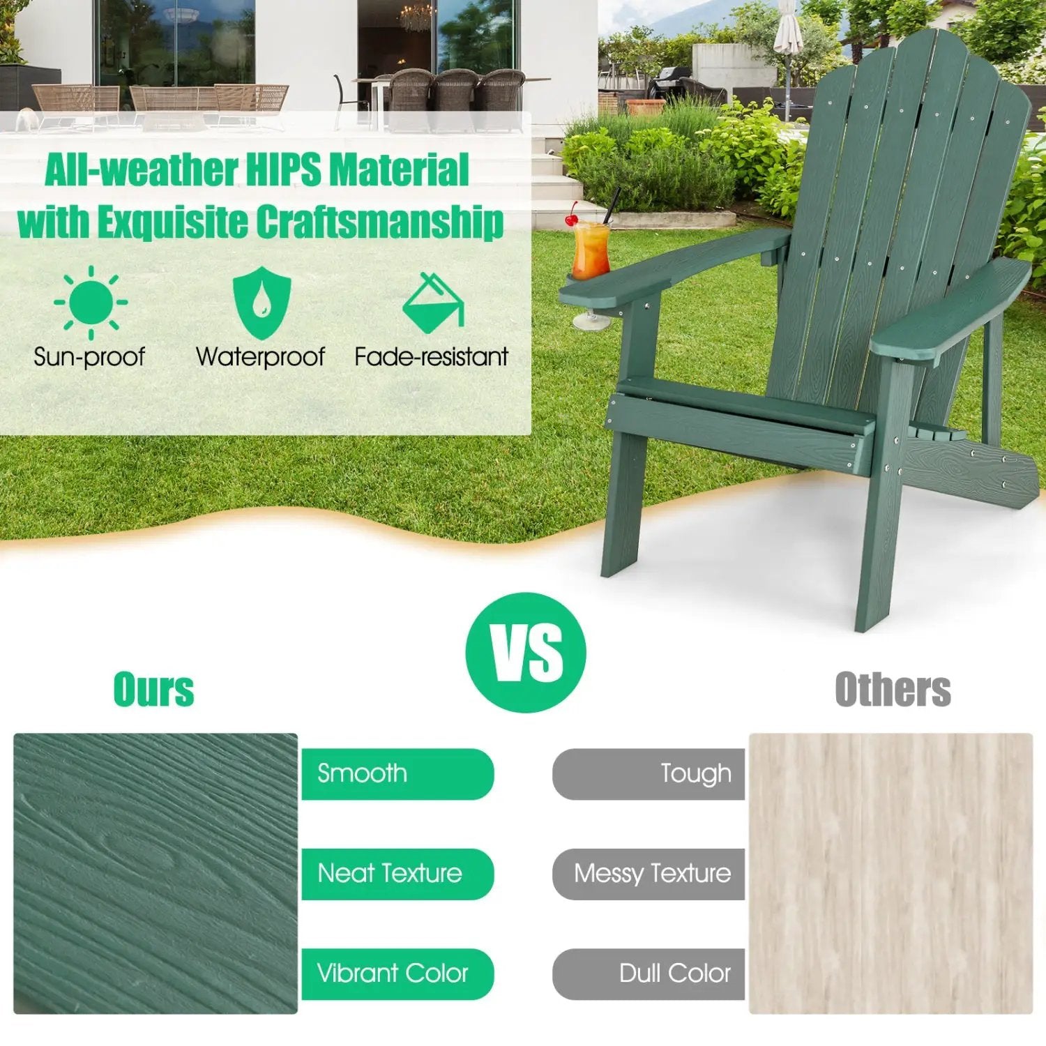Adirondack Chair Set - Adult & Kids Pair for Patio by DirectDeals