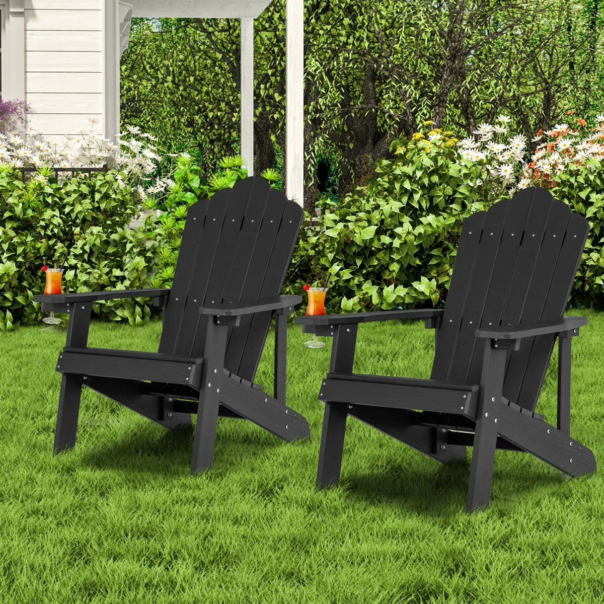 Adirondack Chair Set - Adult & Kids Pair for Patio by DirectDeals