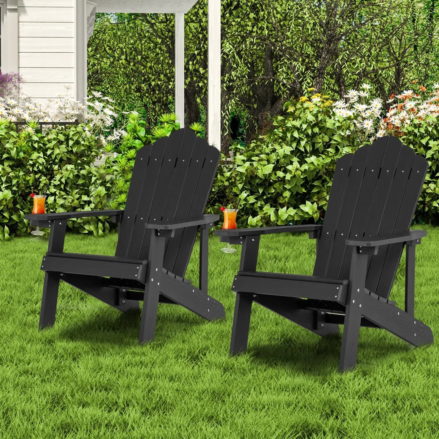 Adirondack Chair Set - Adult & Kids Pair for Patio by DirectDeals