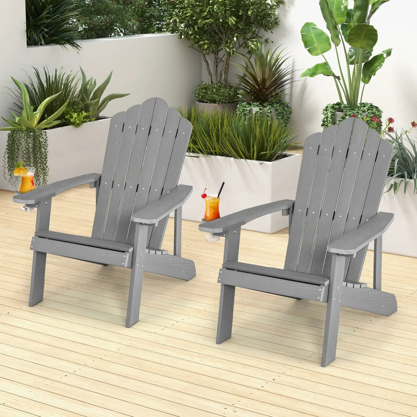 Adirondack Chair Set - Adult & Kids Pair for Patio by DirectDeals