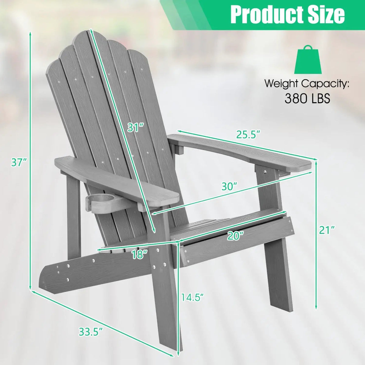 Adirondack Chair Set - Adult & Kids Pair for Patio by DirectDeals