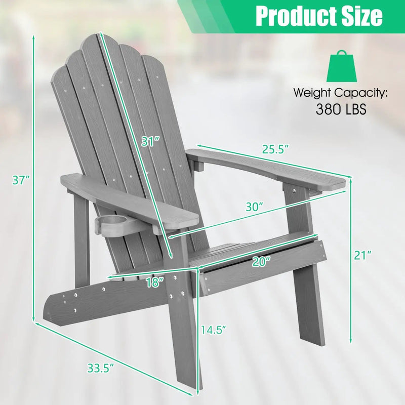 Adirondack Chair Set - Adult & Kids Pair for Patio by DirectDeals
