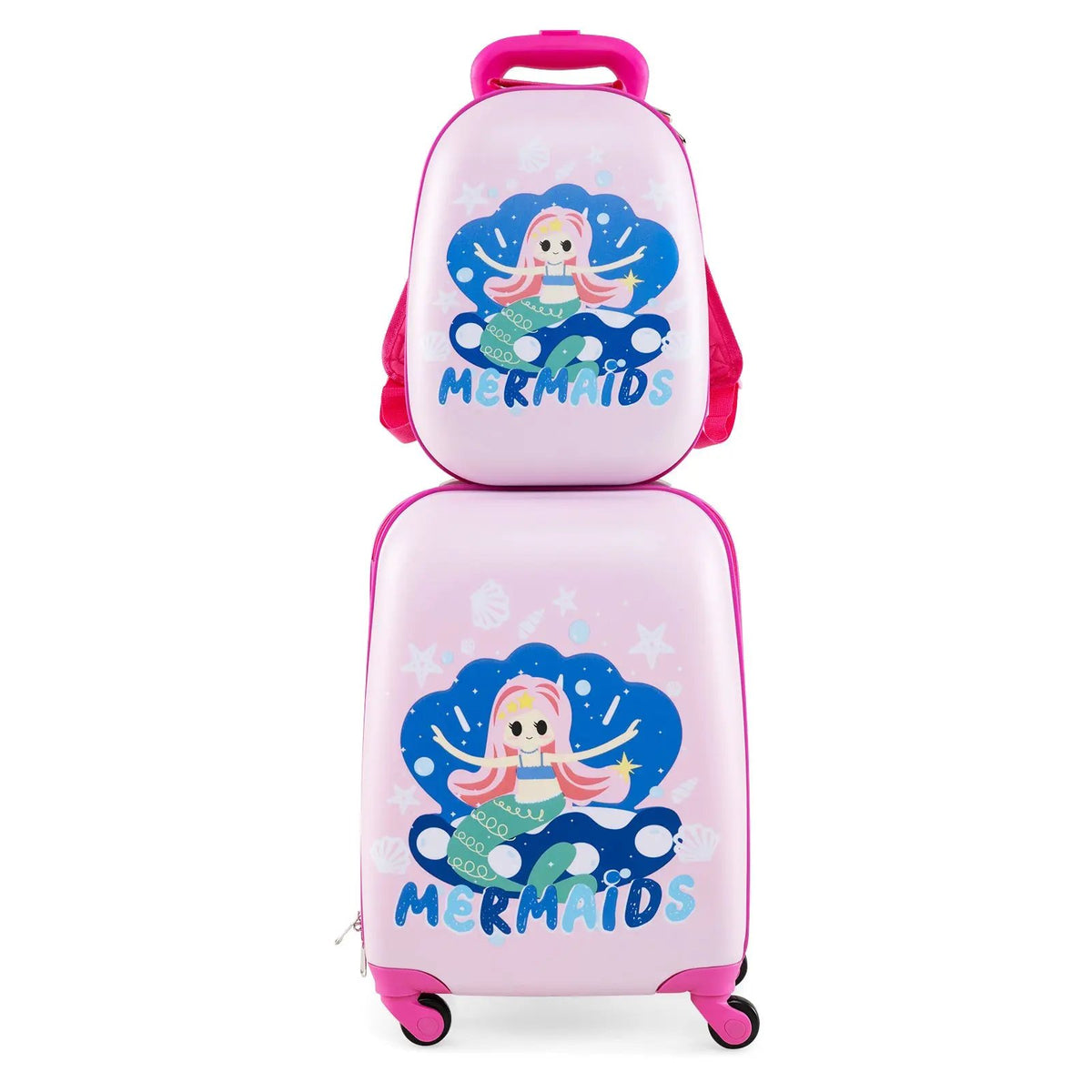2 Pieces Kids Carry-on Luggage Set with 12 Inch Backpack by DirectDeals