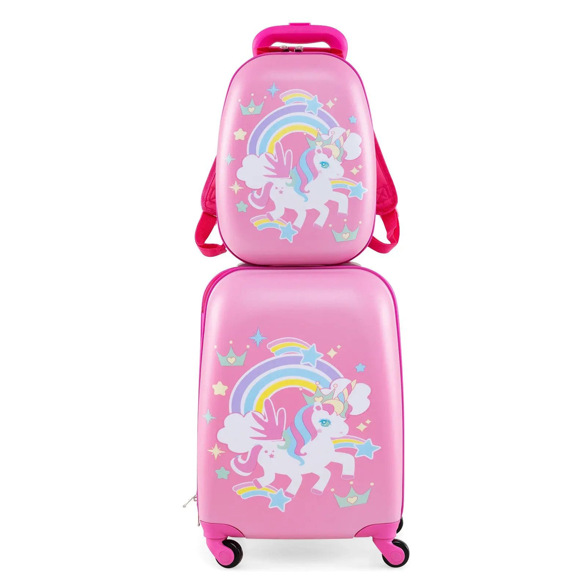 2 Pieces Kids Carry-on Luggage Set with 12 Inch Backpack by DirectDeals