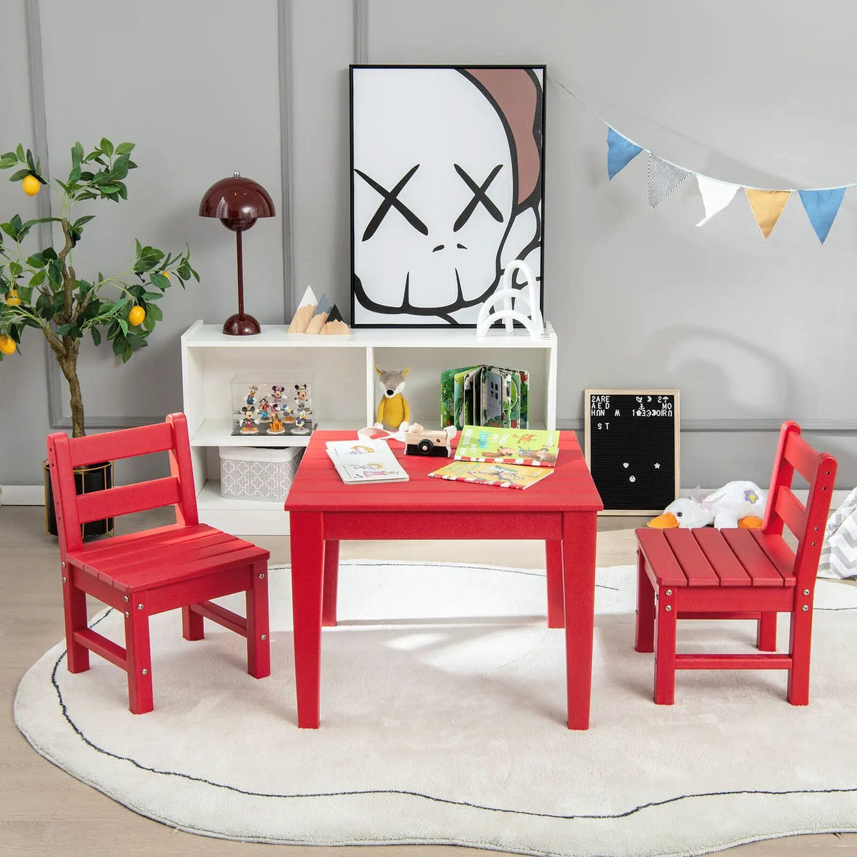 2 Pieces Kids Learning Chair set with Backrest by DirectDeals