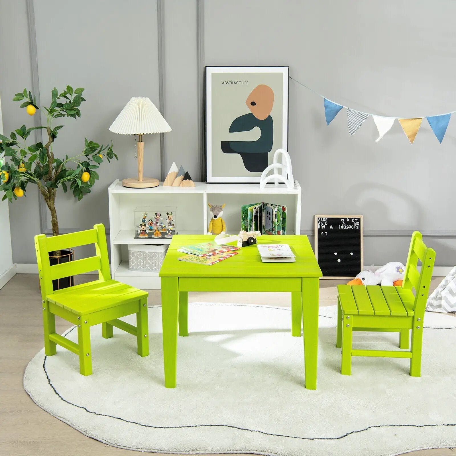 2 Pieces Kids Learning Chair set with Backrest by DirectDeals