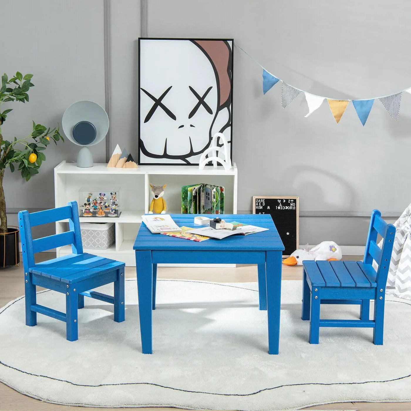 2 Pieces Kids Learning Chair set with Backrest by DirectDeals