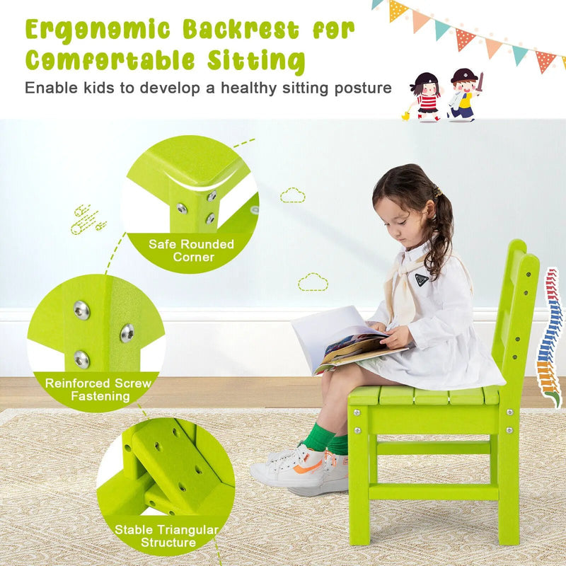 2 Pieces Kids Learning Chair set with Backrest by DirectDeals