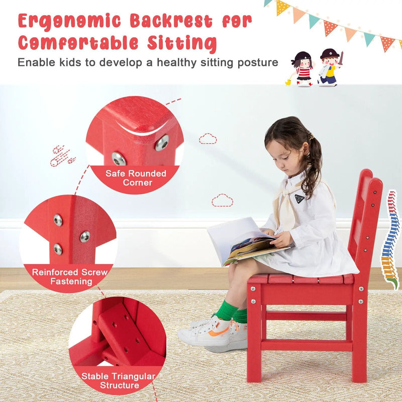 2 Pieces Kids Learning Chair set with Backrest by DirectDeals