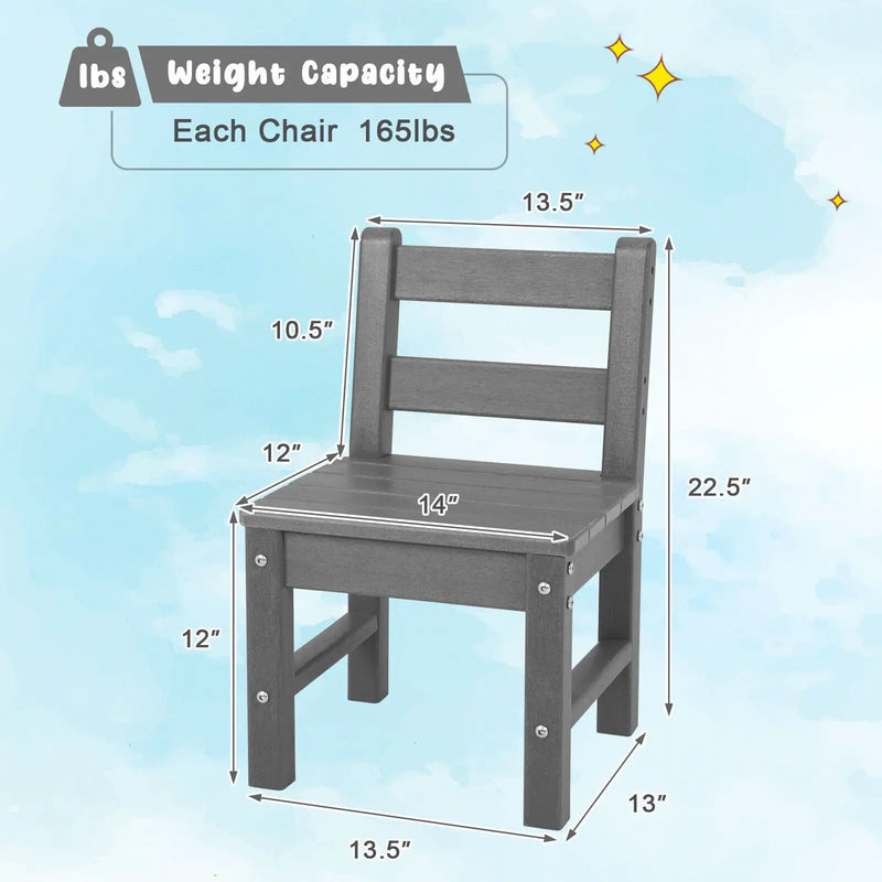 2 Pieces Kids Learning Chair set with Backrest by DirectDeals