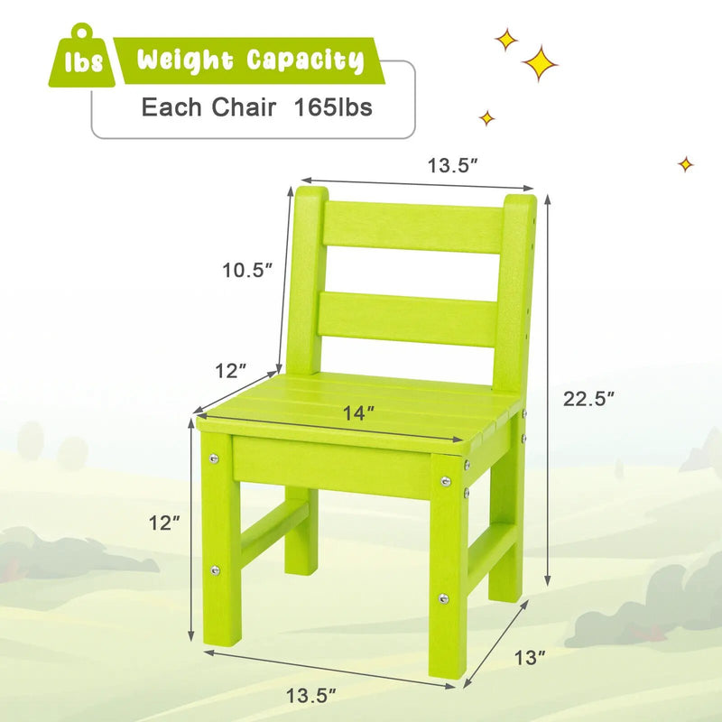 2 Pieces Kids Learning Chair set with Backrest by DirectDeals