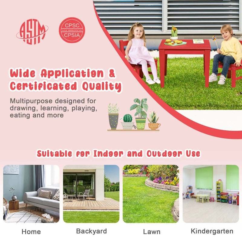 2 Pieces Kids Learning Chair set with Backrest by DirectDeals