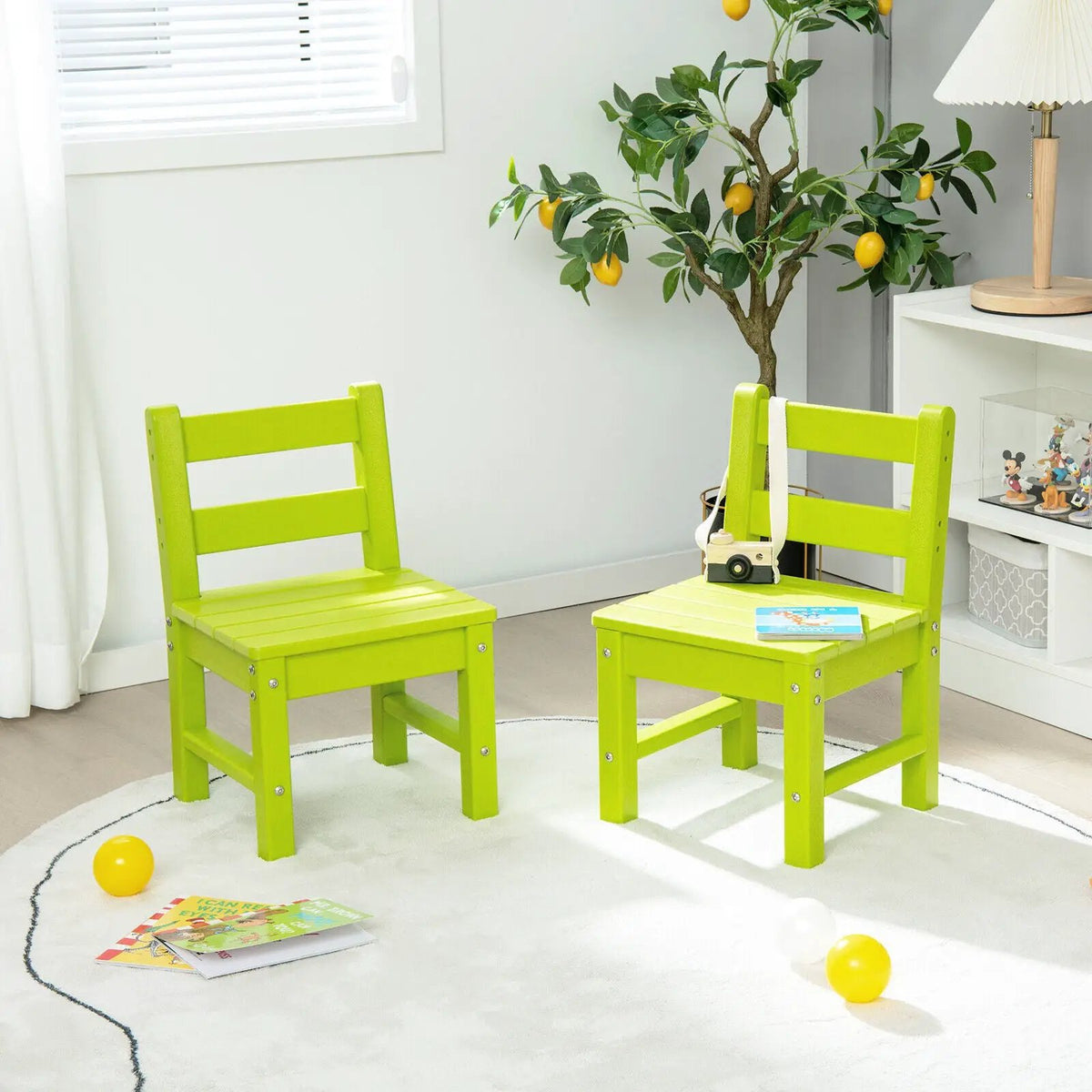 2 Pieces Kids Learning Chair set with Backrest by DirectDeals