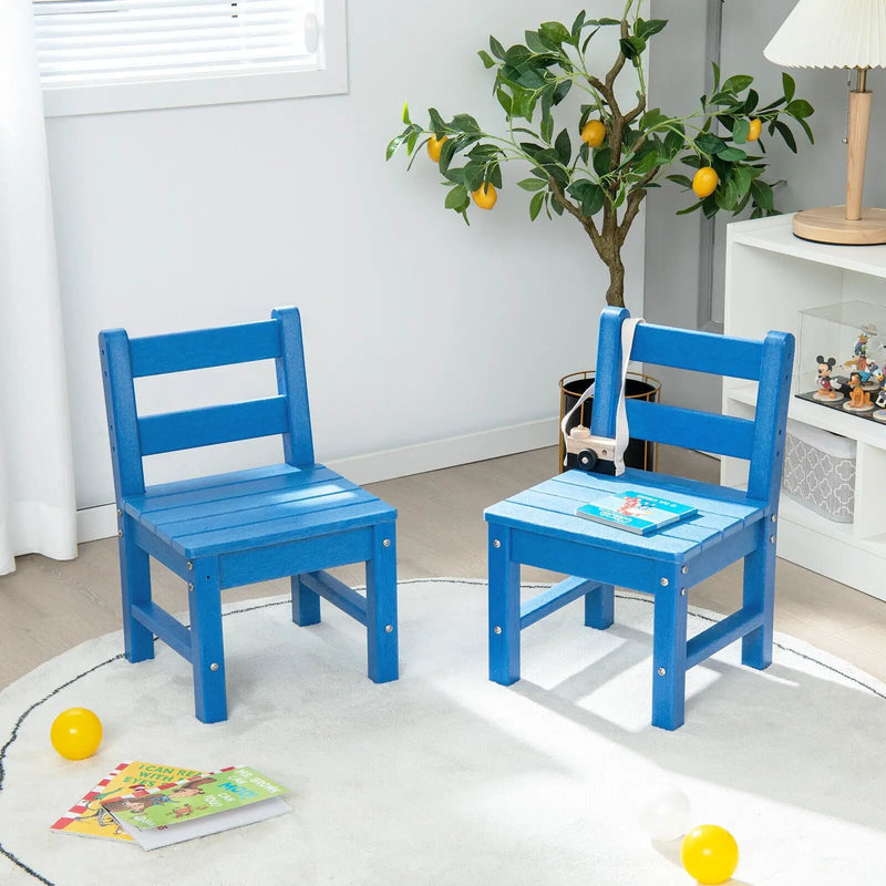 2 Pieces Kids Learning Chair set with Backrest by DirectDeals