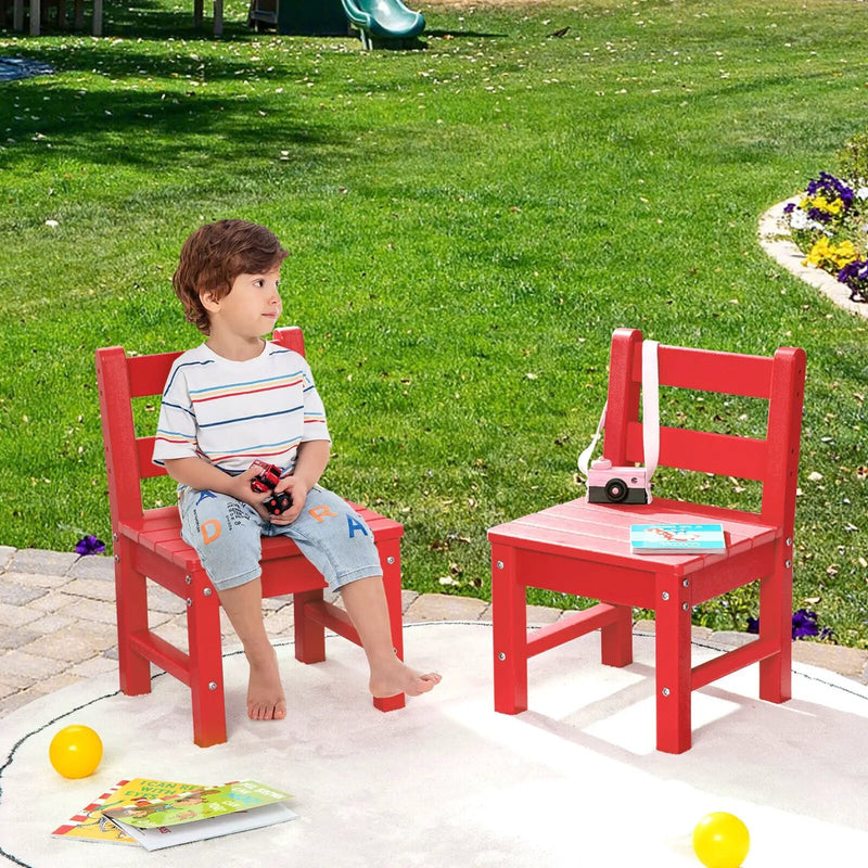 2 Pieces Kids Learning Chair set with Backrest by DirectDeals