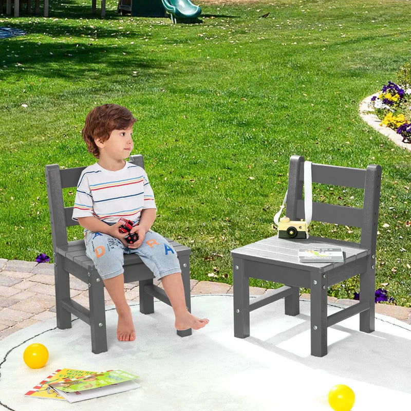 2 Pieces Kids Learning Chair set with Backrest by DirectDeals