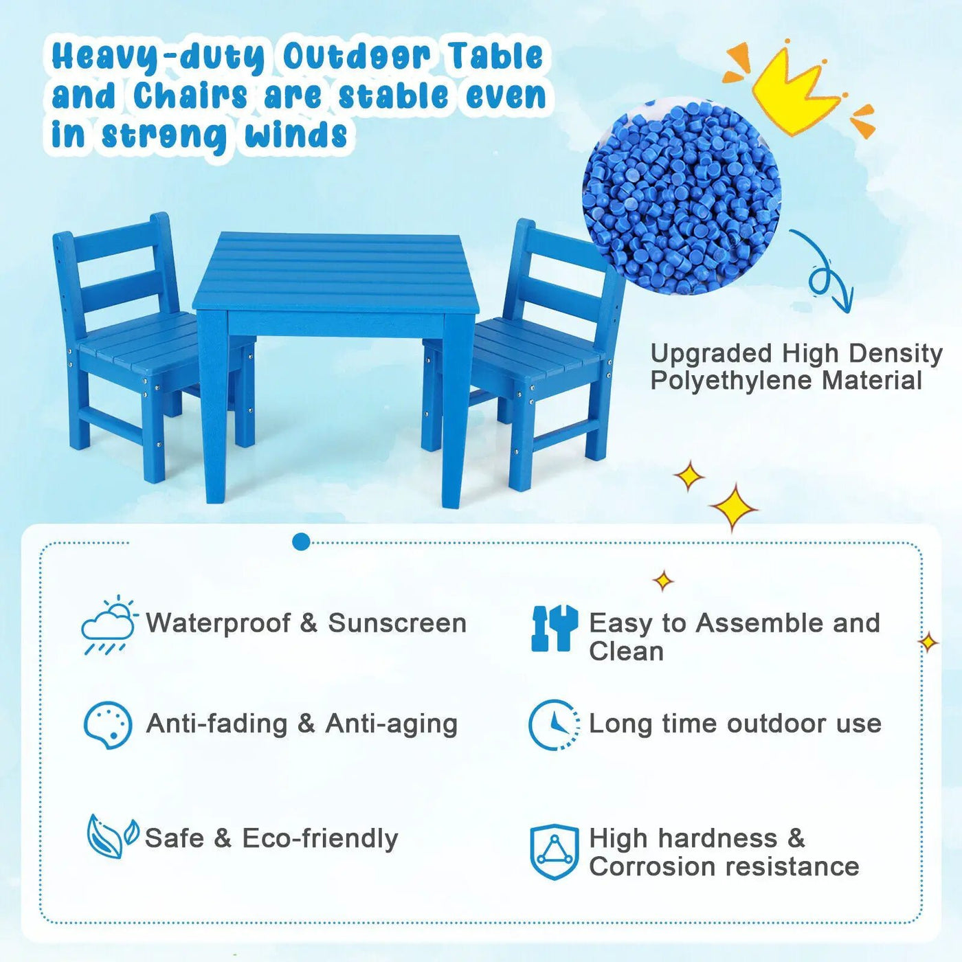 2 Pieces Kids Learning Chair set with Backrest by DirectDeals