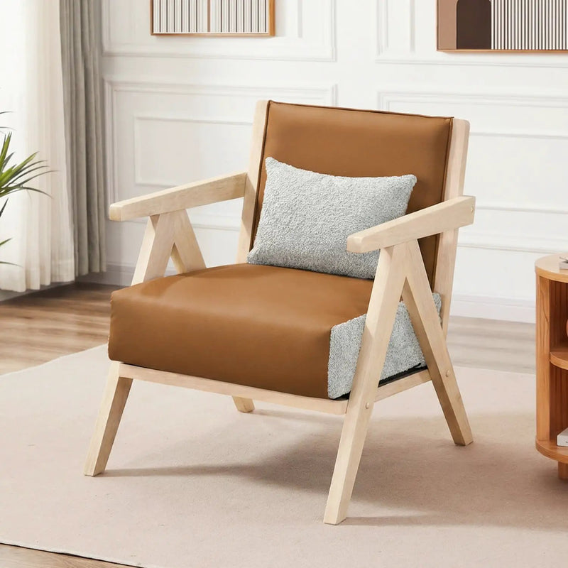 2 Pieces Living Room Furniture Set with Rubber Wood Frame by DirectDeals