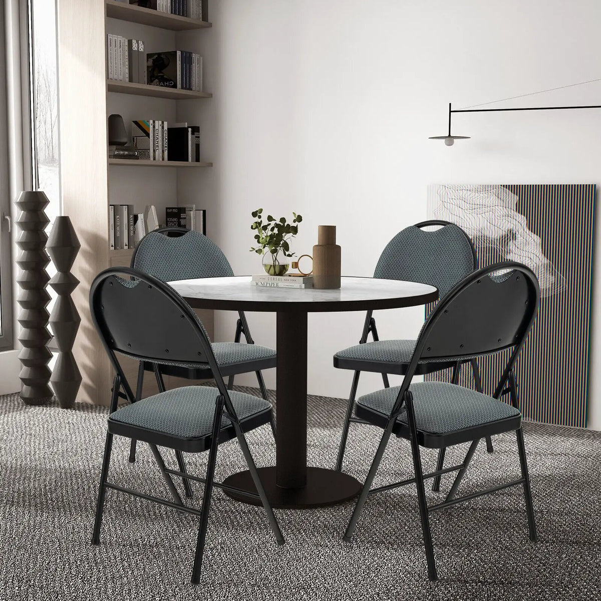 2/4 Pieces Padded Folding Dining Chairs with Backrest by DirectDeals