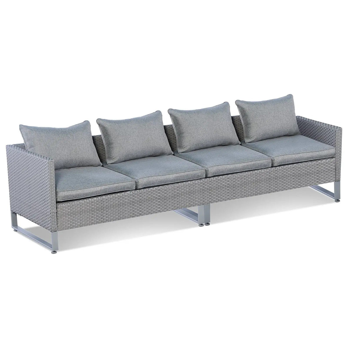2 Pieces Patio Furniture Sofa Set with Cushions and Sofa Clips by DirectDeals