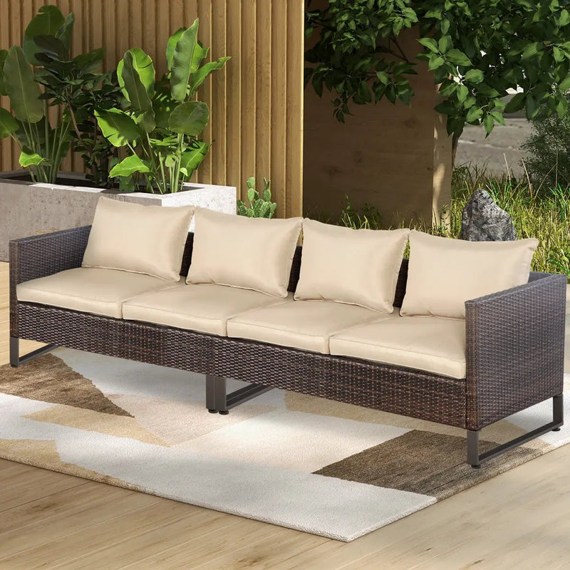 2 Pieces Patio Furniture Sofa Set with Cushions and Sofa Clips by DirectDeals