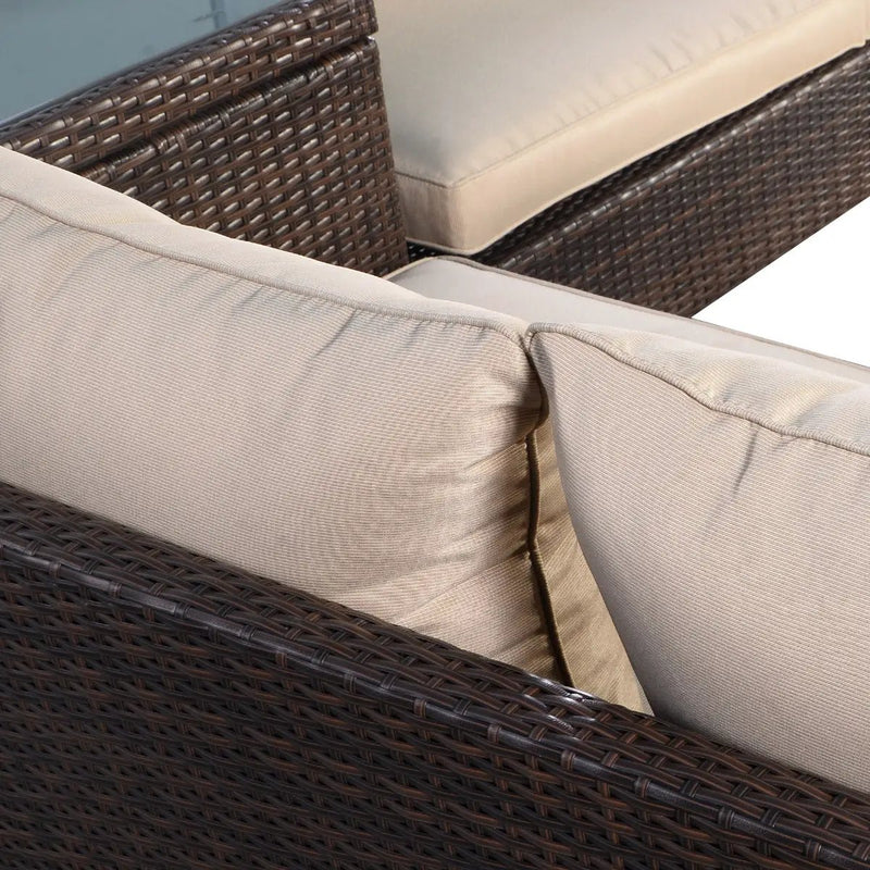 2 Pieces Patio Furniture Sofa Set with Cushions and Sofa Clips by DirectDeals
