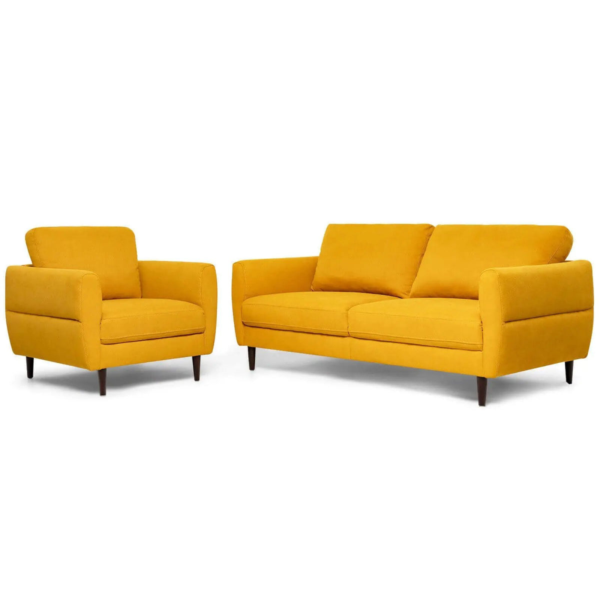 2 Pieces Upholstered Sofa Set with Removable Cushion Covers by DirectDeals