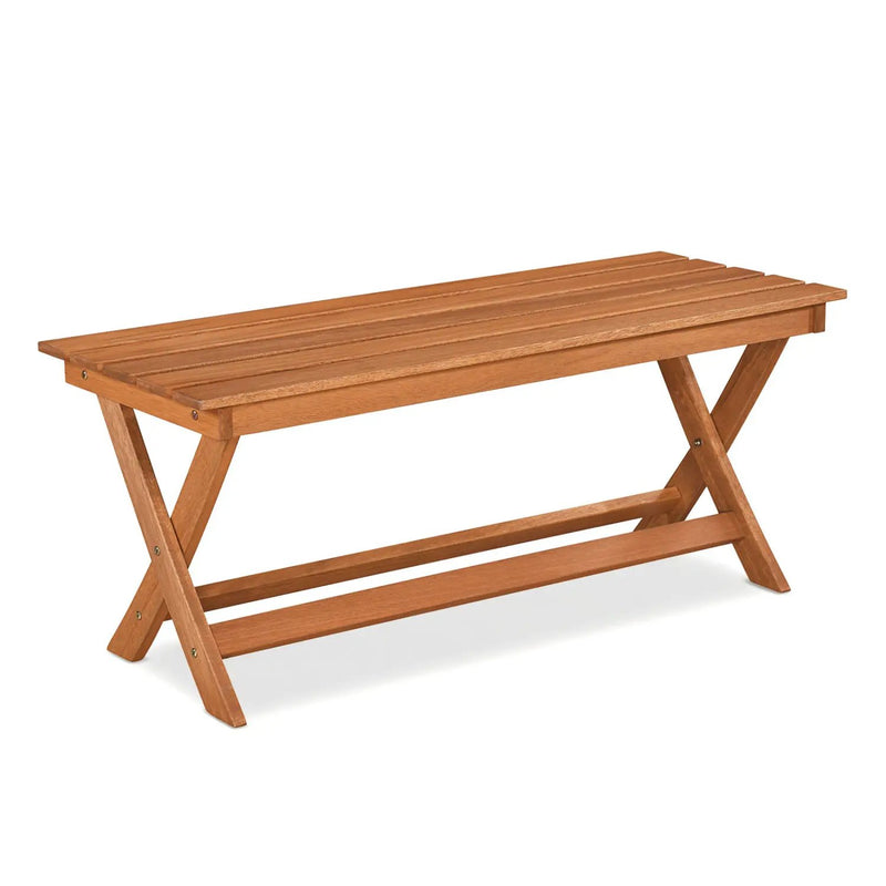 2-Seat Wooden Garden Patio Bench with X-Shaped Legs by DirectDeals