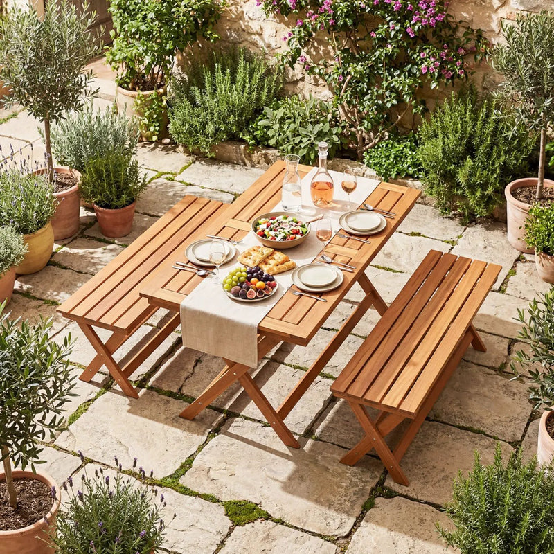 2-Seat Wooden Garden Patio Bench with X-Shaped Legs by DirectDeals