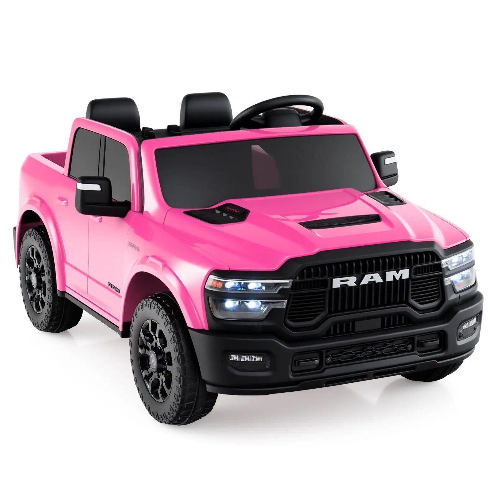 2 Seater 24V Ride on Toy for Big Kids Licensed Ram Truck with Remote and Music by DirectDeals