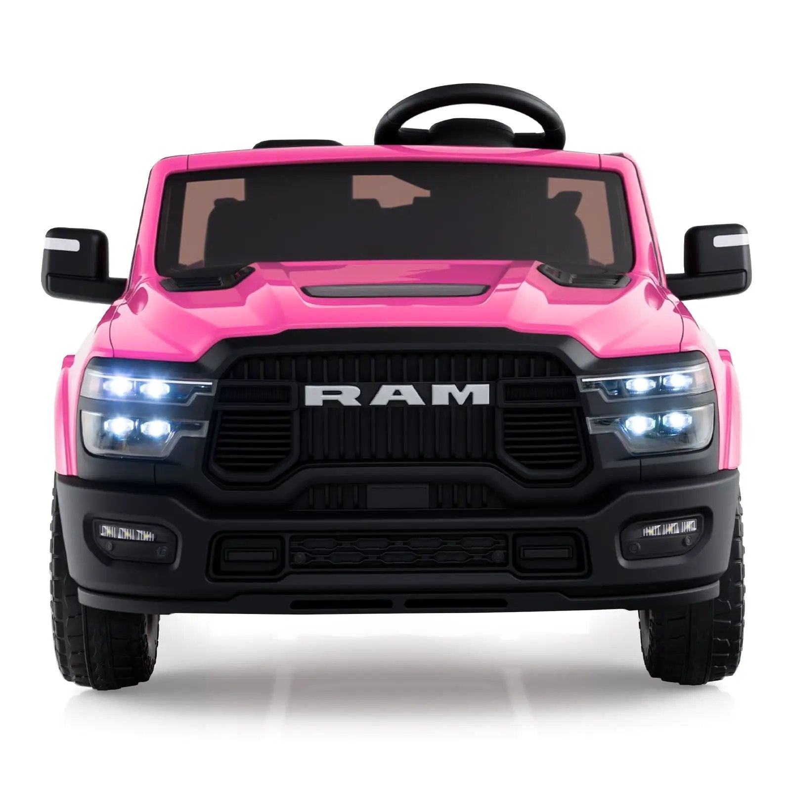 2 Seater 24V Ride on Toy for Big Kids Licensed Ram Truck with Remote and Music by DirectDeals