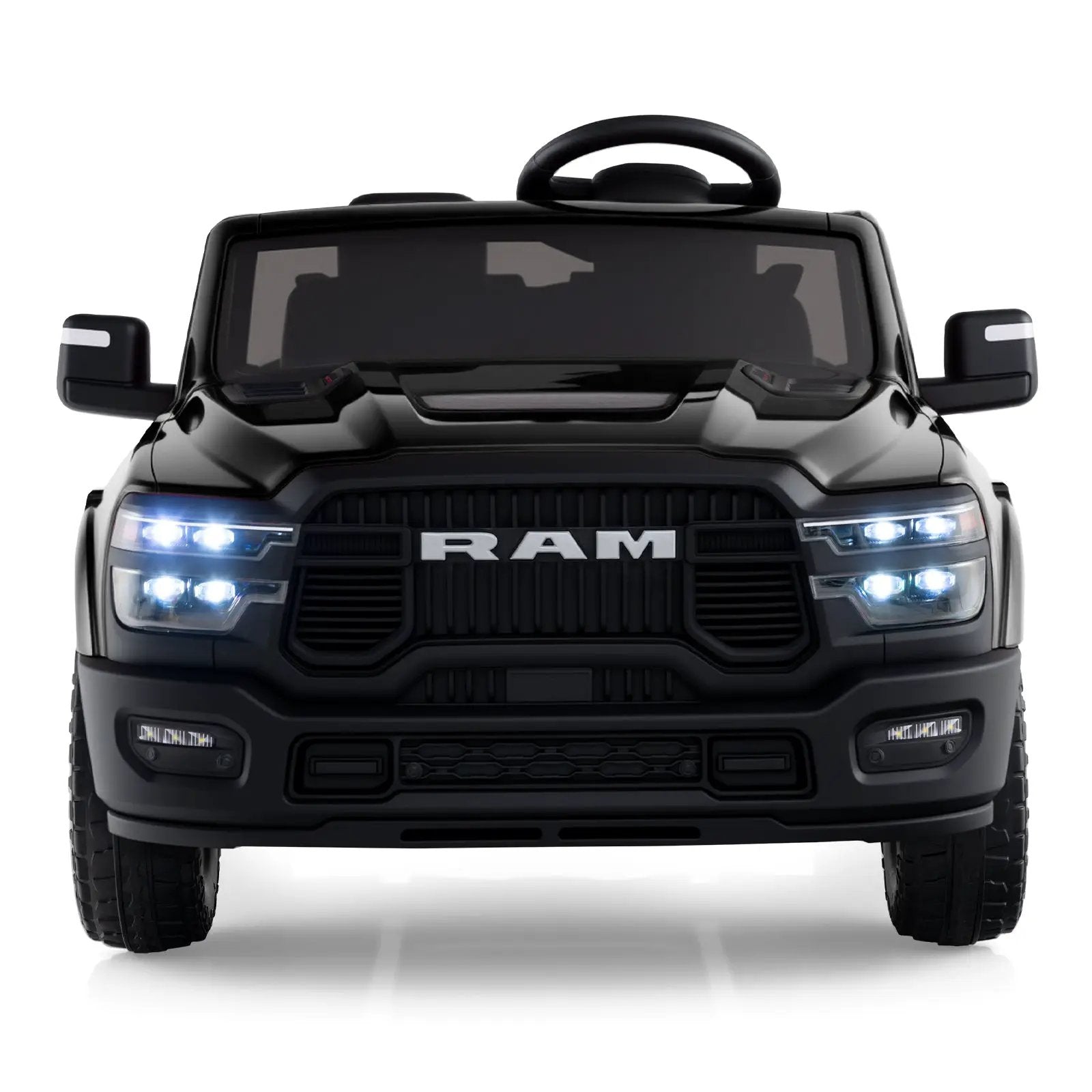 2 Seater 24V Ride on Toy for Big Kids Licensed Ram Truck with Remote and Music by DirectDeals