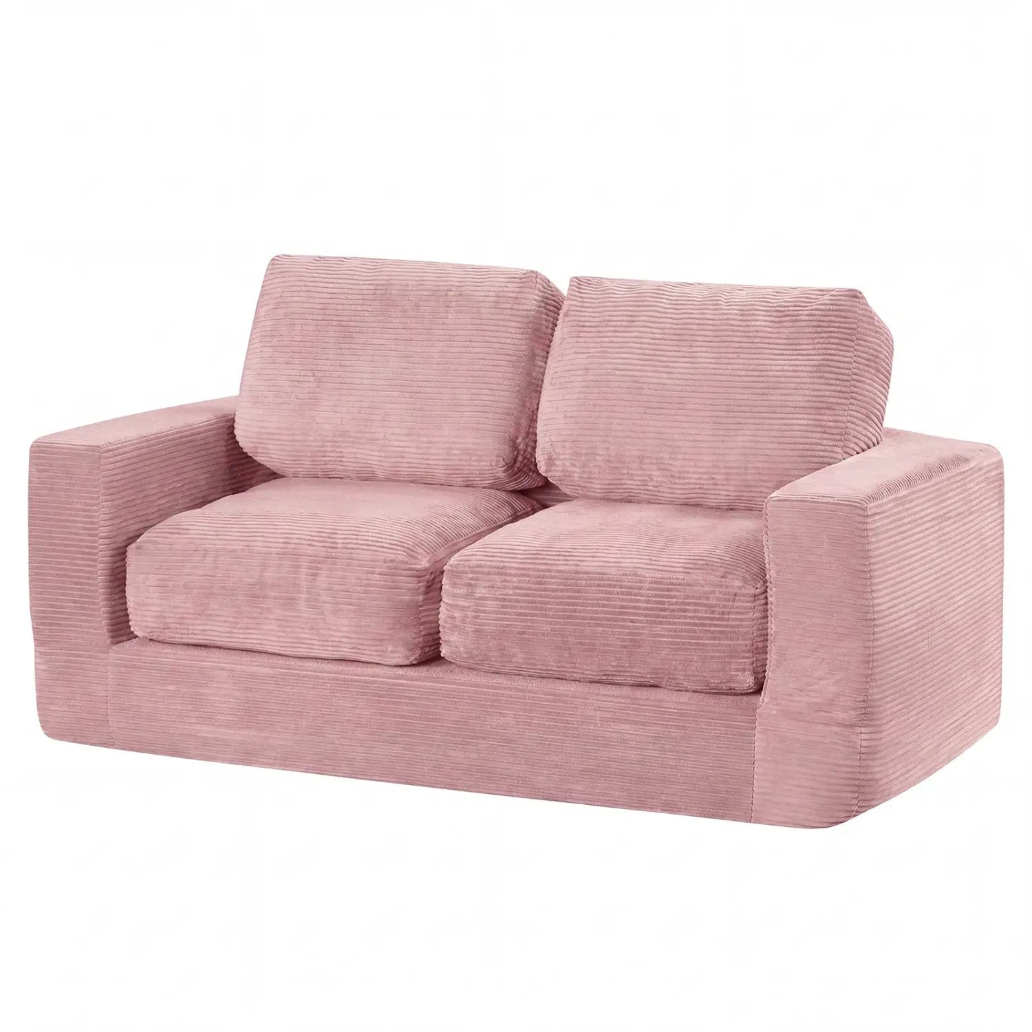 2-Seater Floor Couch Loveseat Foam Sofa with Removable Corduroy Cover by DirectDeals