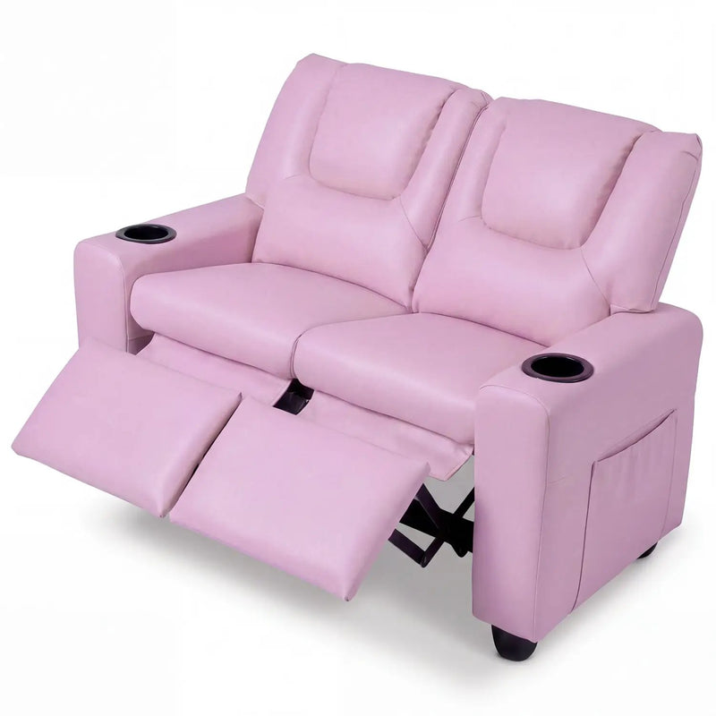 2-Seater Kids Recliner Double Toddler Sofa Chair with 2 Cup Holders by DirectDeals