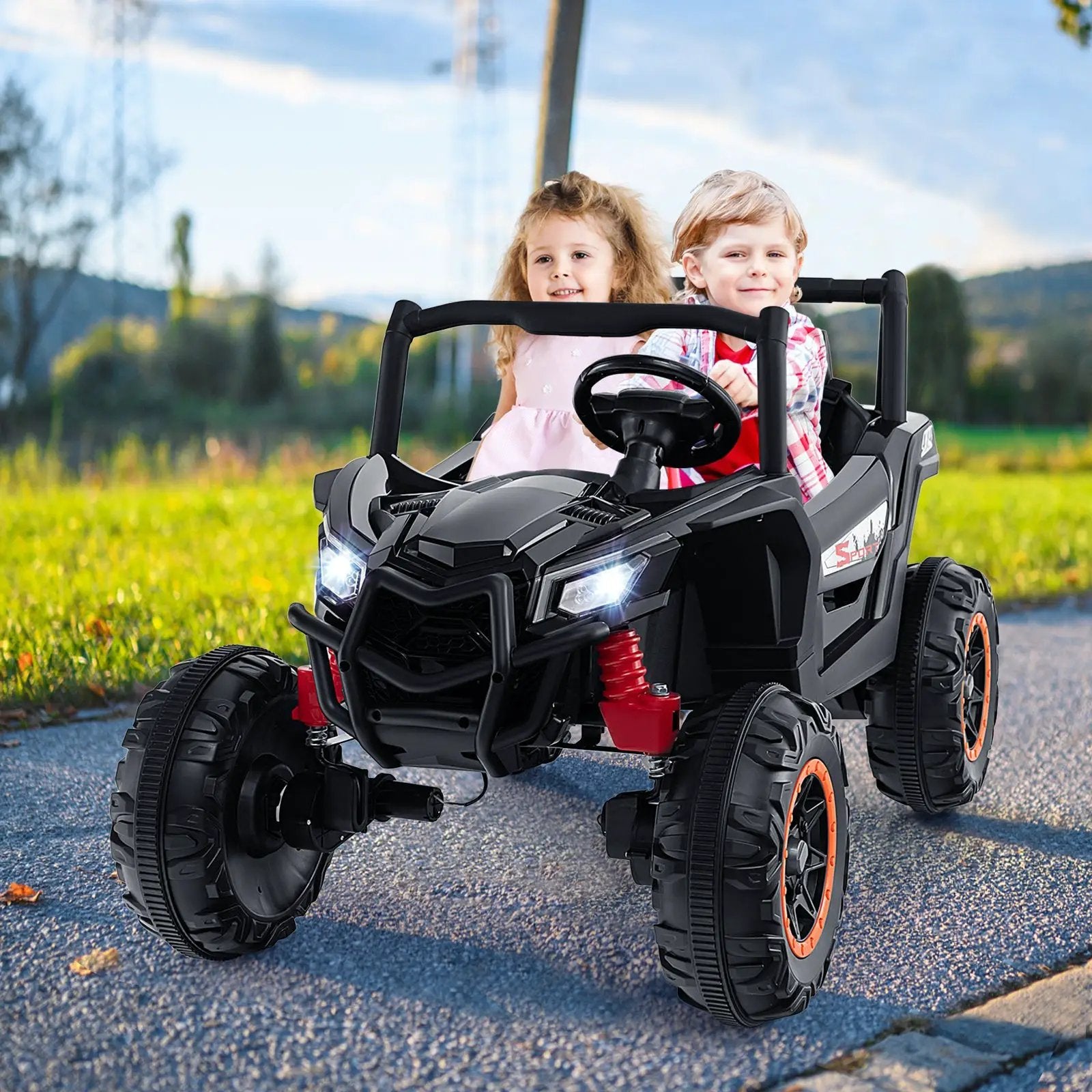 2-Seater Kids Ride on UTV with 2.4G Remote Control for over 3 Years Old Children by DirectDeals
