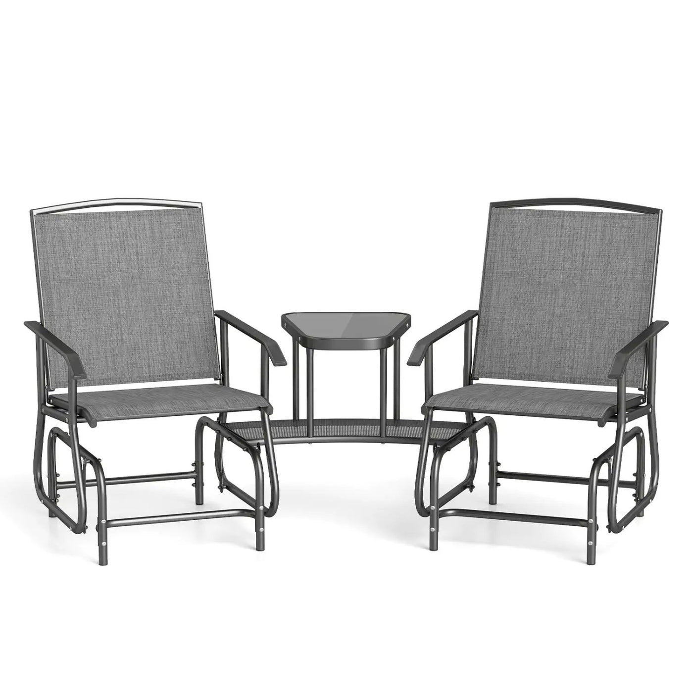 2-Seater Outdoor Glider Bench with Center Table by DirectDeals