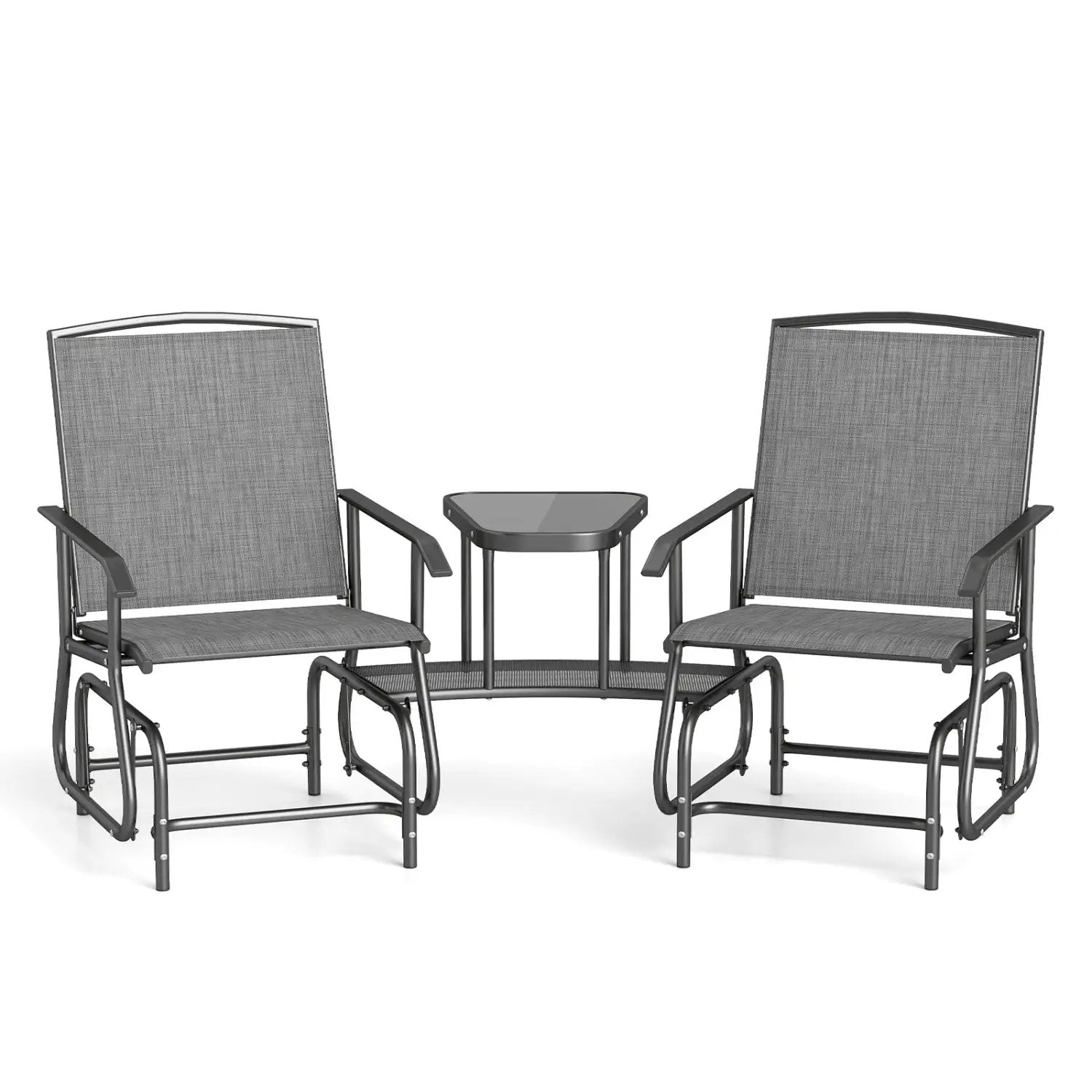 2-Seater Outdoor Glider Bench with Center Table by DirectDeals