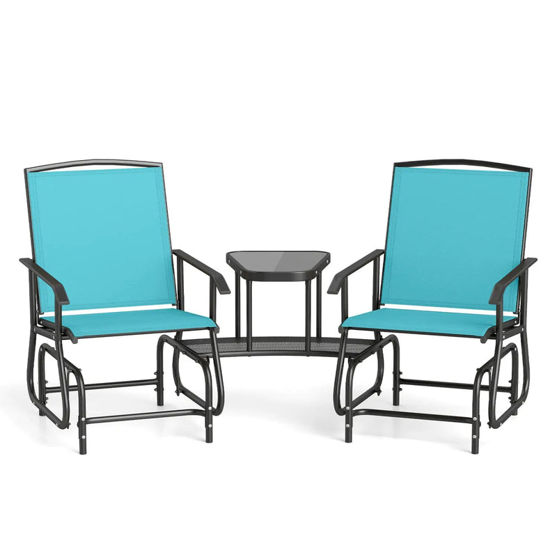 2-Seater Outdoor Glider Bench with Center Table by DirectDeals